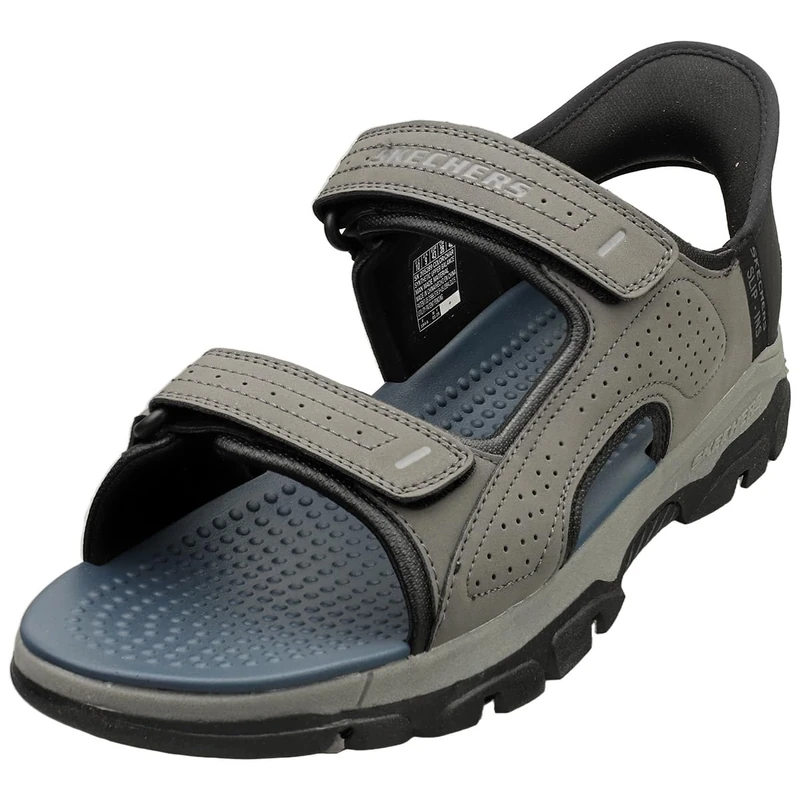 Skechers Men's Tresmen Reece Sport Sandal, Charcoal Synthetic, 12 UK