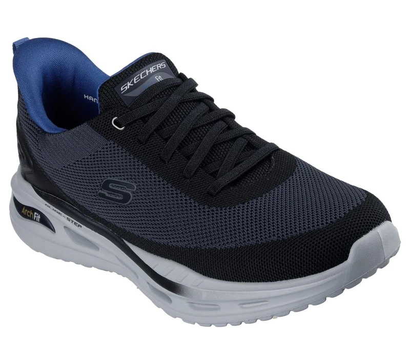 Skechers Men's Arch FIT ORVAN KINCADE Sneaker, Black/White, 9.5 UK