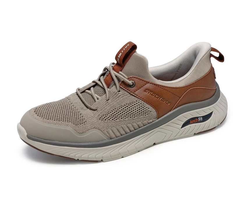 Skechers Men's Crosser Emeric Loafer Trainer, Taupe, 6.5 UK