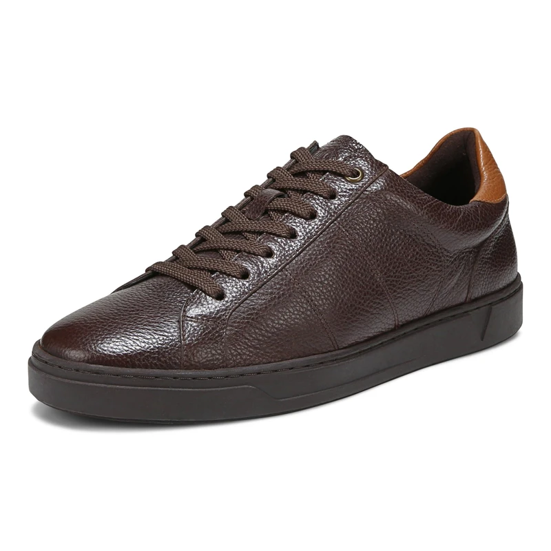 Vionic Mens Lucas II Lace-Up Trainers, Medium Fit, Chocolate Brown Leather, UK 7.5