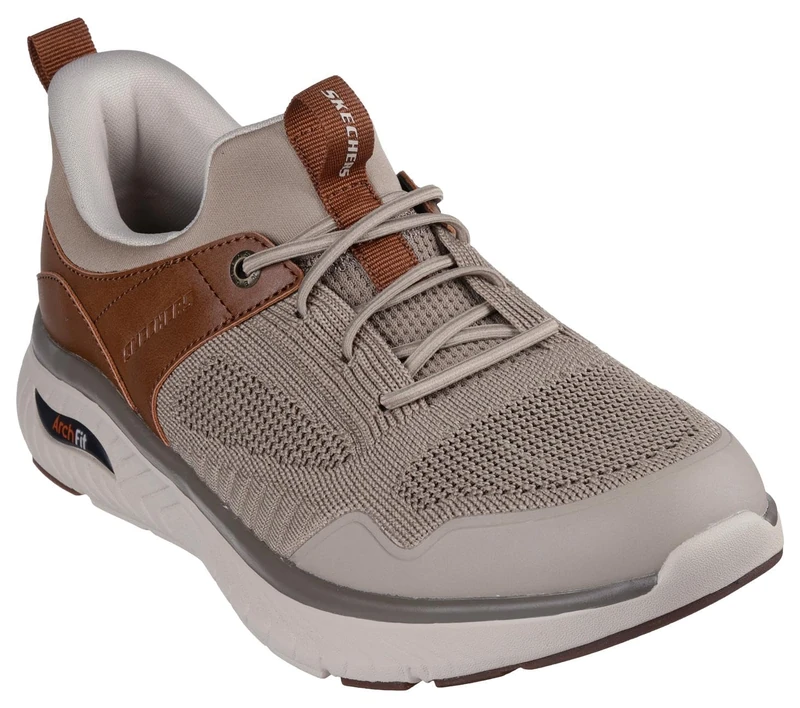 Skechers Men's Arch FIT Crosser EMERIC Sneaker, Taupe, 10 UK