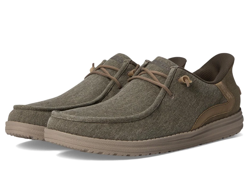 Skechers Men's MELSON Coronado Sneaker, Khaki, 11 UK