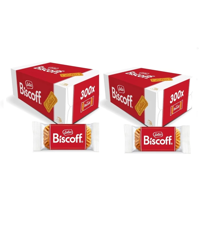 Caramelised Biscuits Individually Wrapped Single Serve Portions, Ideal for Hotels and Offices, 600 Count Box