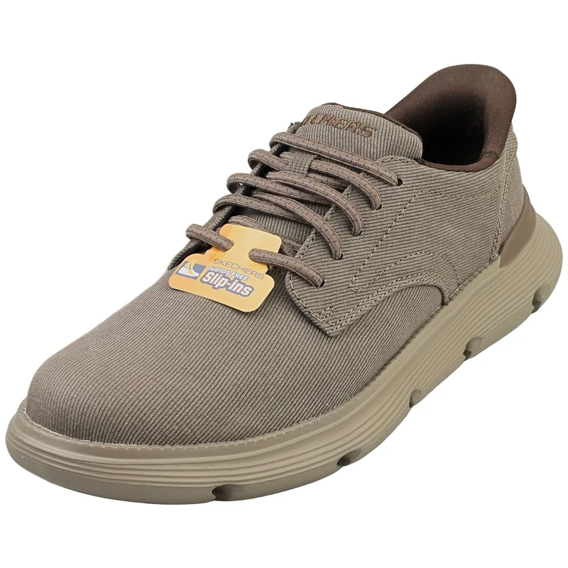 Skechers Men's Garza-Clive Sneaker, Dark Taupe, 13 UK
