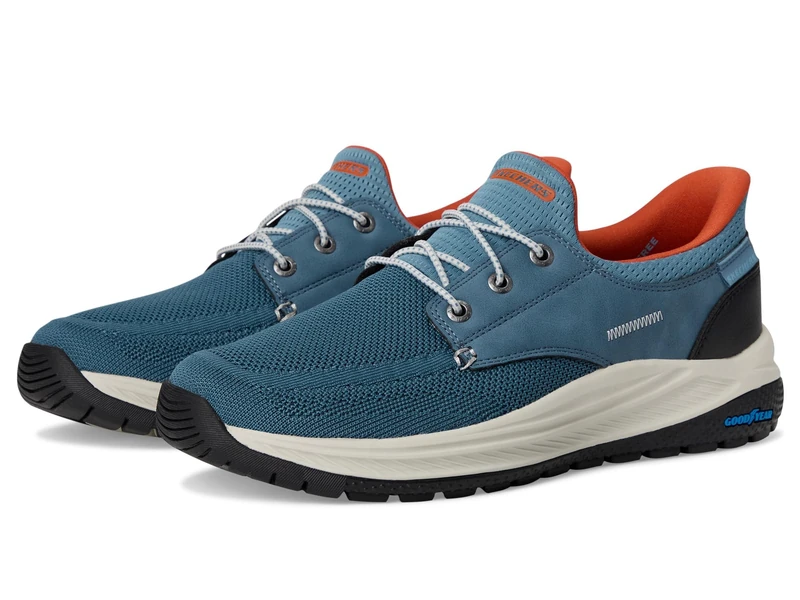 Skechers Men's Meroe-Alden Sneaker, Blue, 12 UK