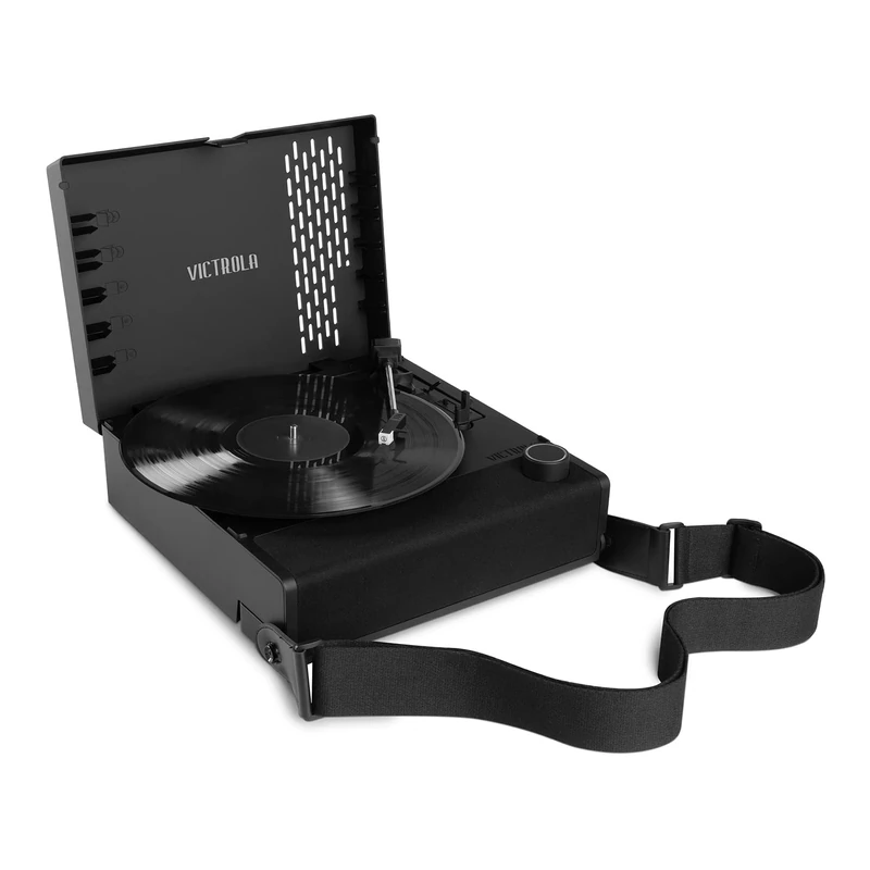 Victrola Revolution GO Portable Bluetooth Turntable with Battery, 12 Hours Runtime, 3 Speeds, Belt Drive, RCA Output & 3.5 mm Headphone Jack (Black)