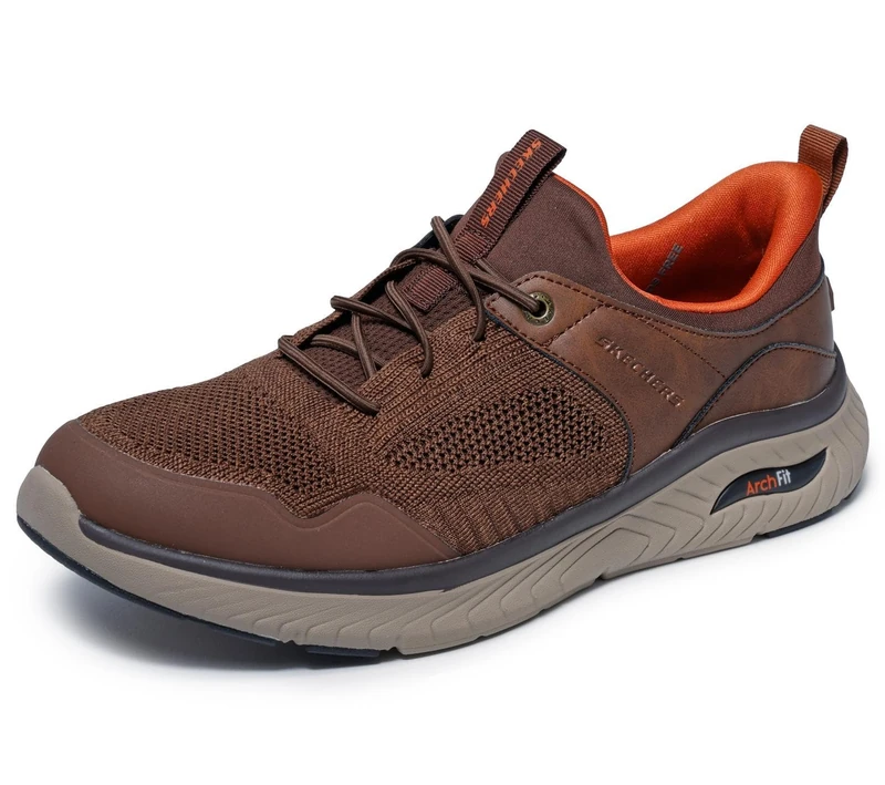 Skechers Men's Arch Fit Crosser-Emeric Sneaker, Brown, 10 UK Wide