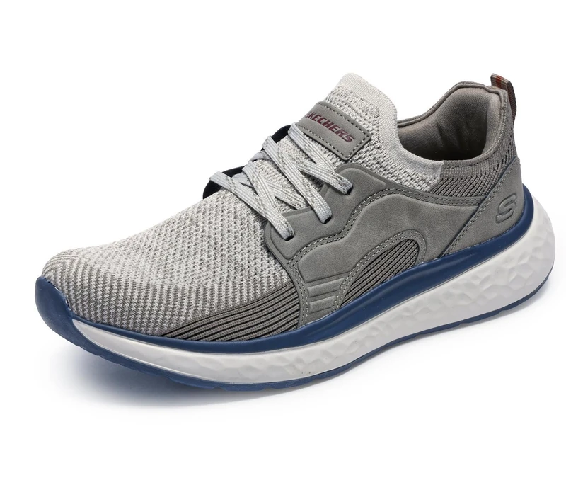 Skechers Men's Lancer Dalton Sneaker, Taupe Multi Knit/Synthetic, 9.5 UK
