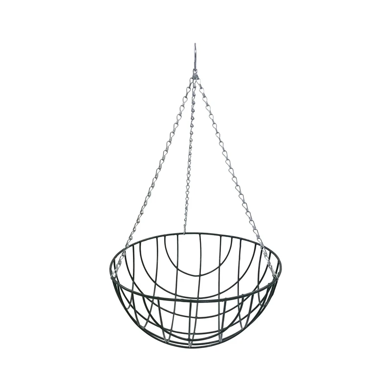 Oakland Gardens Wire Hanging Baskets 12 Inch (30cm) Hanging Planter for Indoor and Outdoor Use|Green Coated Steel Frame with Zinc-Coated Steel Chains|Ideal for Home Decor Garden Decoration|Pack of 24