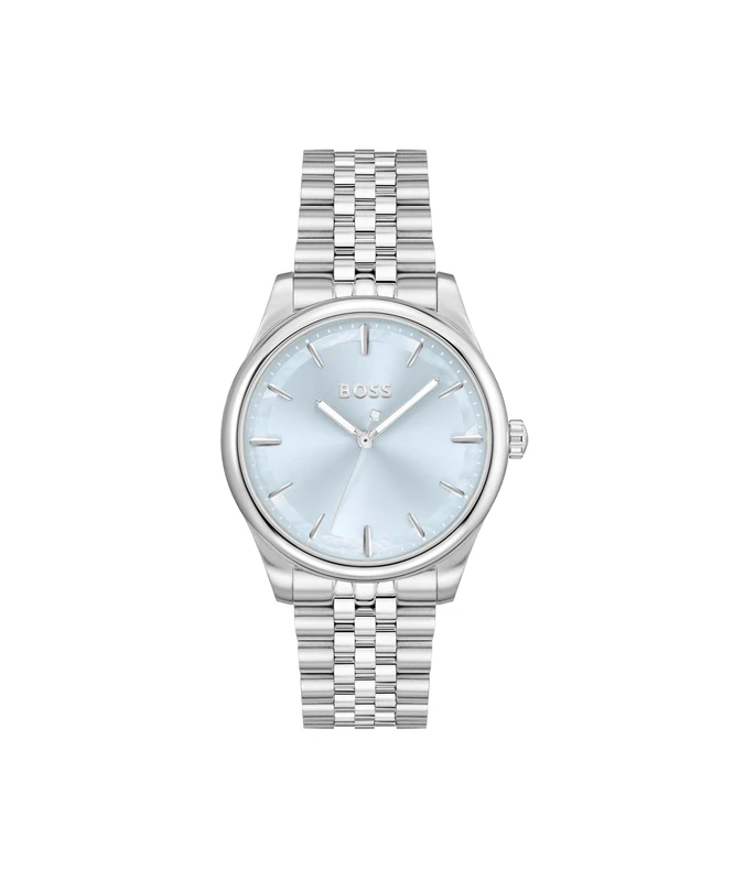 BOSS Three Hand Quartz Movement Watch for Women Graceful Collection with Silver Stainless Steel Bracelet - 1502777
