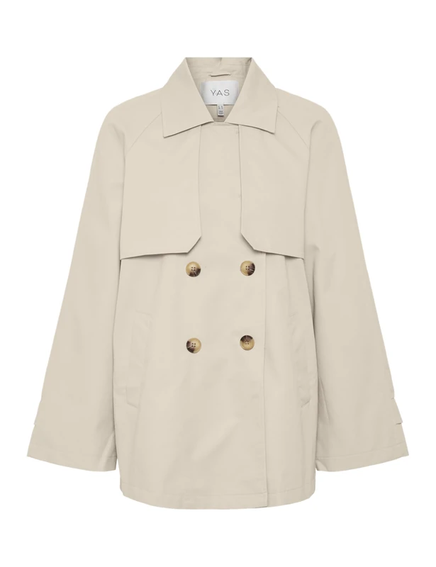 YAS Women's Yasvenice Trenchcoat Venice Ls Noos Trench Coat, Doeskin, 18