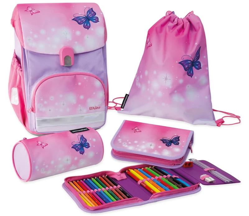 Eberhard Faber 577615 – School Bag Set Race Car, EFAlino, Multicoloured, Butterfly
