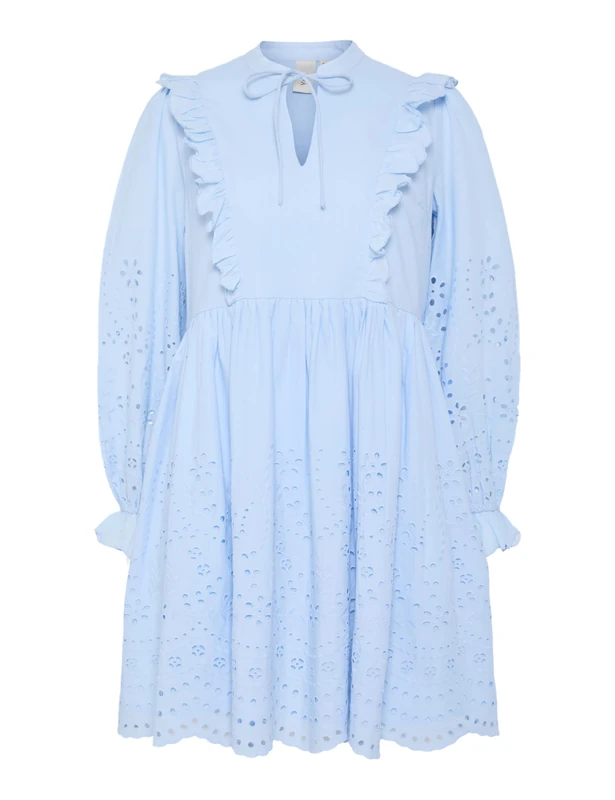 YAS Women's Yasluma LS Dress S. Noos, Clear Sky, 16