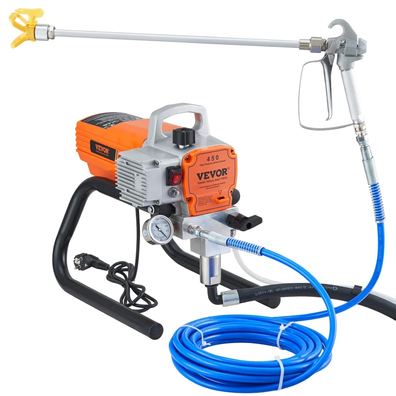 VEVOR Airless Sprayer with High Pressure Hose, 1500W 3000PSI 1.8L/Min, for Indoor and Outdoor Painting Supplies Fencing Home Building