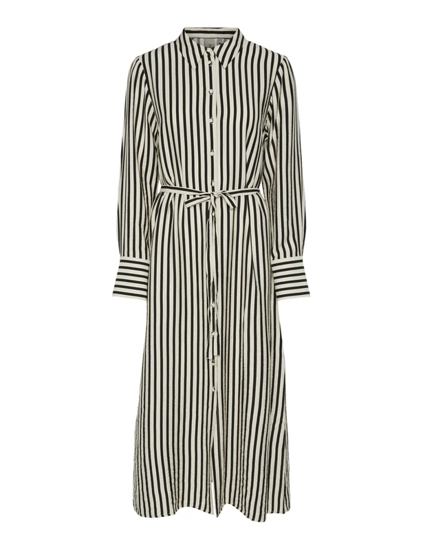 YAS Kaya LS Long Shirt Dress S. Noos, Birch, 8