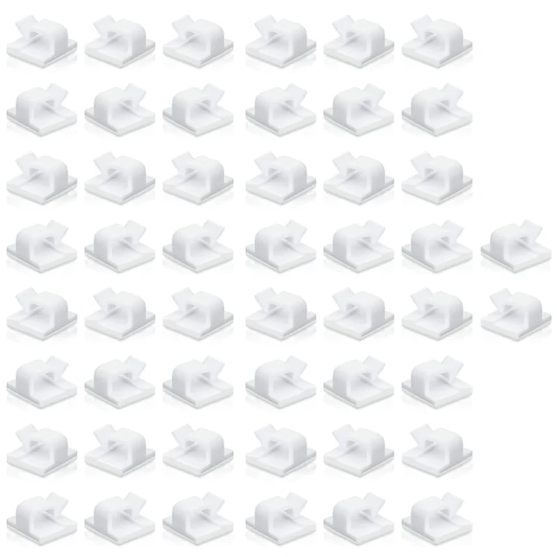 50PCS Cable Clips Self Adhesive, Sticky Cable Tidy Wire Clips, Adhesive Cable Management Holder for Organiser Wall, Desk Office Cables