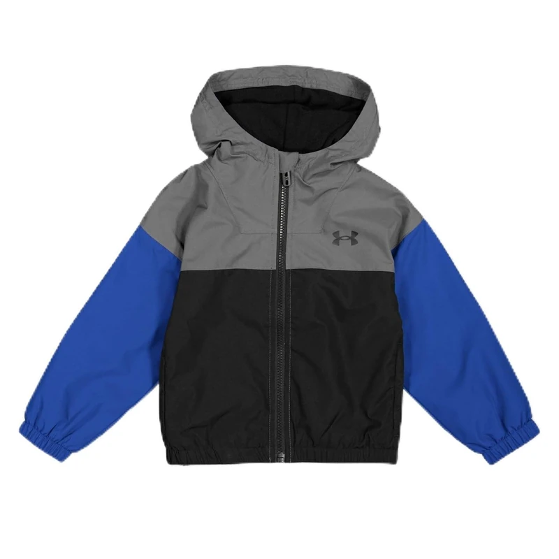 Under Armour Manataug Windbreaker Kids Rain Jacket Boys/Girls, 6 Years-7 Years, Blue/Black