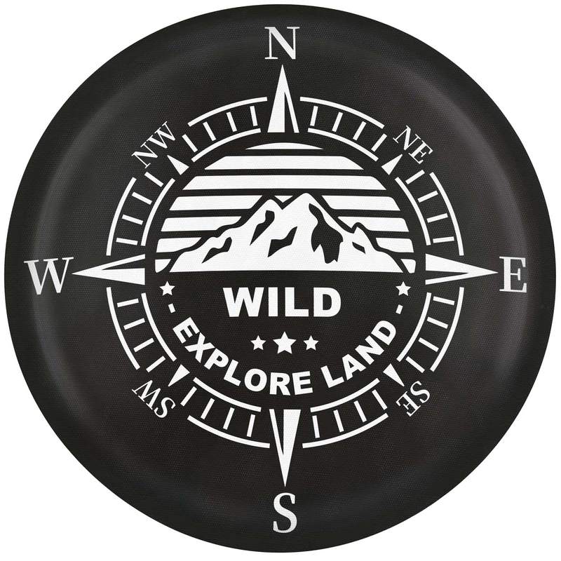 Explore Land 30-33 inch Spare Tire Cover Fit Trailer, RV, SUV, Truck, Tough Tire Wheel Soft Cover, Compass