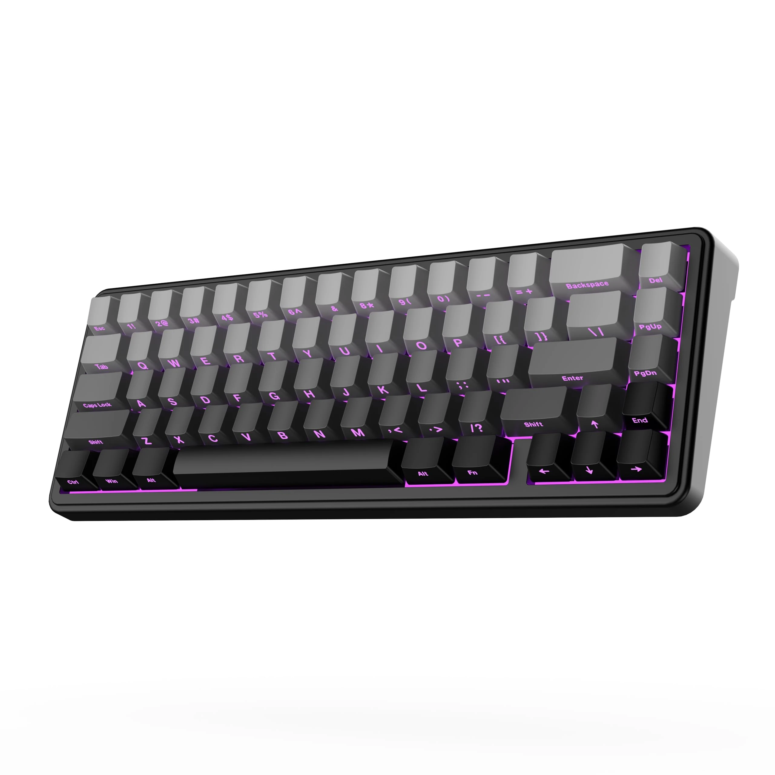 EPOMAKER x AULA F65 65% Wireless Mechanical Keyboard, Gasket Custom Gaming Keyboard Hot Swap with RGB, Bluetooth/2.4G/USB, lubed Linear Switches (Black Gradient, Flamingo Switch)