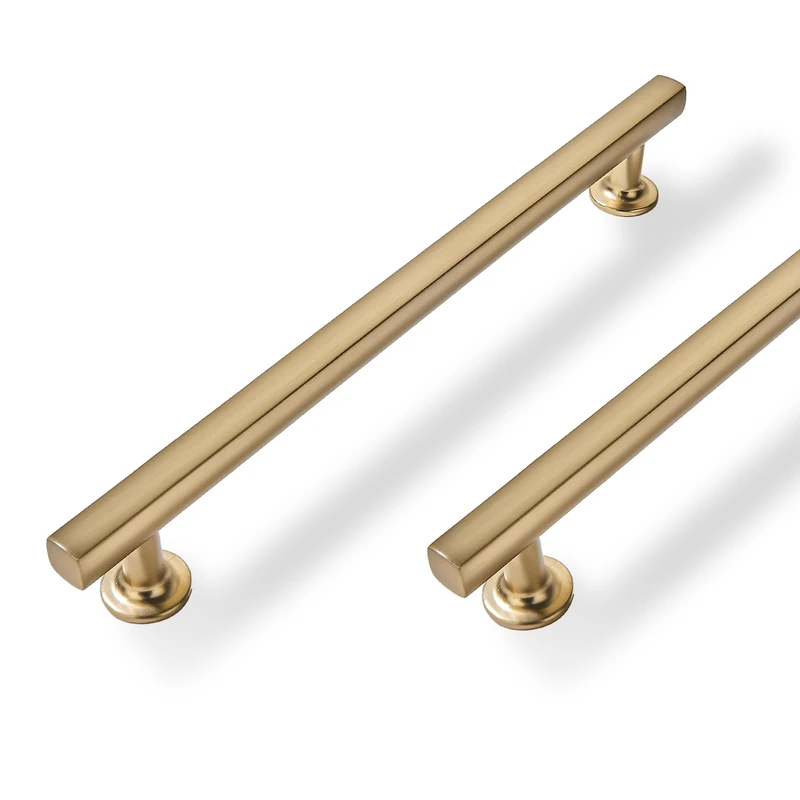 ZAUYX 10 Pack Champagne Bronze 6 Inch Hole Center Cabinet Pulls Kitchen Cabinet Handles Solid Square Pulls for Kitchen Cabinet Door Handles Arch Dresser Handles for Cabinets and Drawers
