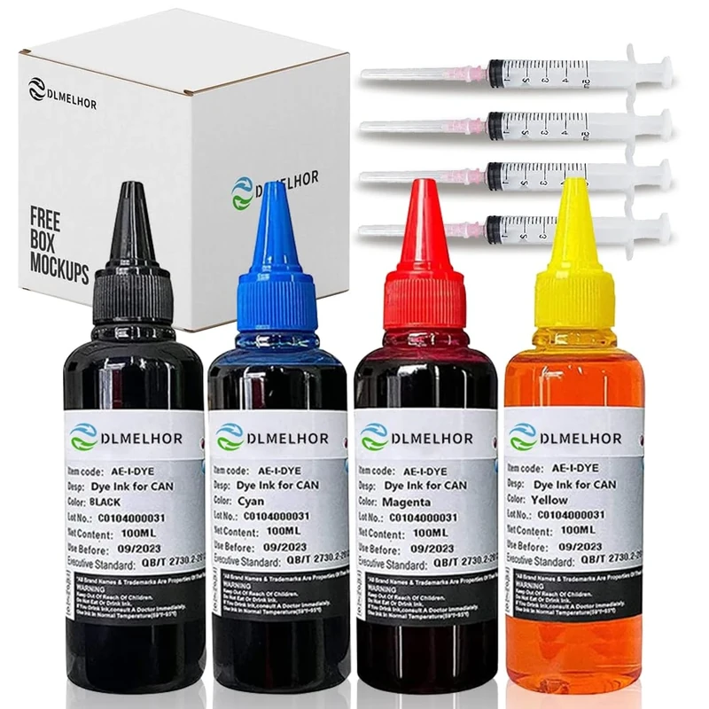 Universal Dye Refill Ink Kits Suit for Eposn Canon HP Brother Lexmark Samsung Dell Kodak Inkjet Printer Compatible Cartridges Refillable Cartridge CISS CIS System,4 Color Set (BK,C,M,Y)*1,400ml
