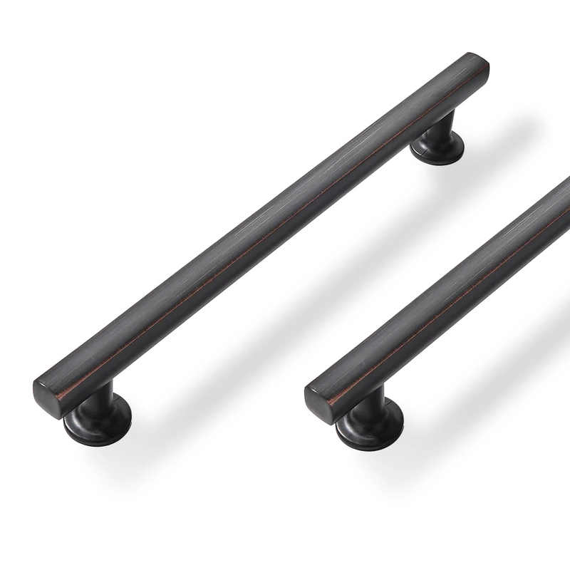 ZAUYX 10 Pack Oil Rubbed Bronze 6 Inch Hole Center Cabinet Pulls Kitchen Cabinet Handles Solid Square Pulls for Kitchen Cabinet Door Handles Arch Dresser Handles for Cabinets and Drawers