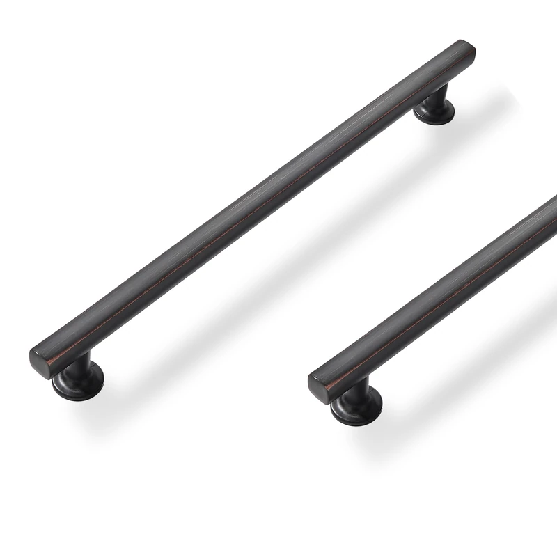 ZAUYX 10 Pack Oil Rubbed Bronze 8 Inch Hole Center Cabinet Pulls Kitchen Cabinet Handles Solid Square Pulls for Kitchen Cabinet Door Handles Arch Dresser Handles for Cabinets and Drawers