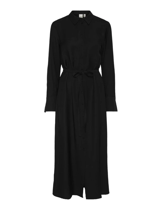 YAS Kaya LS Long Shirt Dress S. Noos, Black, 12