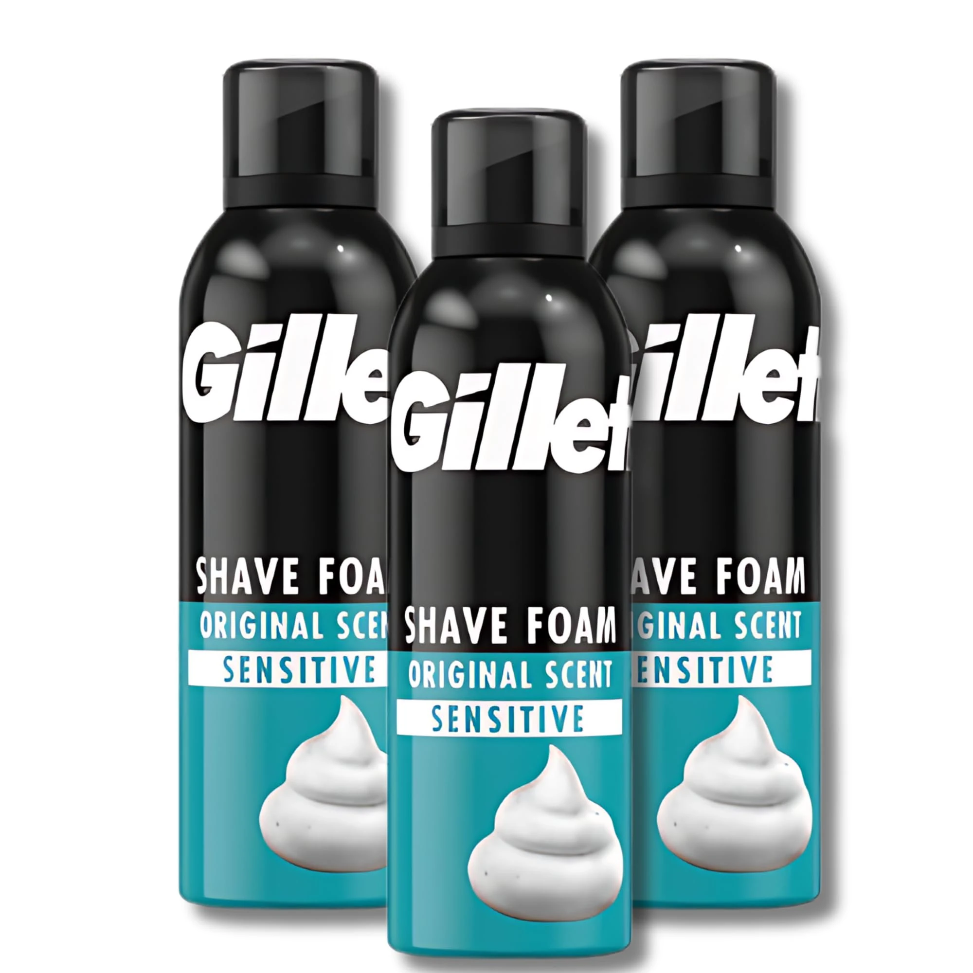 Classic Sensitive Skin Shaving Foam, 200ml – Pack of 3 for Gentle and Effective Shaving with Soothing Formula to Prevent Irritation and Ensure a Smooth, Comfortable Shave Every Time