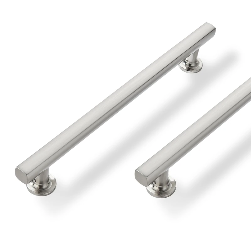 ZAUYX 10 Pack Brushed Nickel 6 Inch Hole Center Cabinet Pulls Kitchen Cabinet Handles Solid Square Pulls for Kitchen Cabinet Door Handles Arch Dresser Handles for Cabinets and Drawers