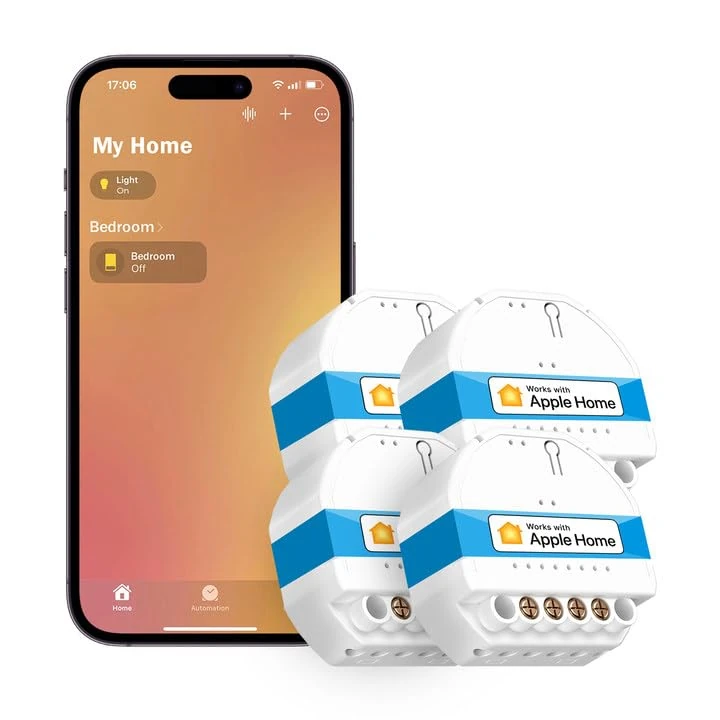 Meross 4PCS Smart Lights WiFi Switch, 1 Way Smart Light Wall Switch, Vocal Control, Compatible with Apple HomeKit, Alexa, Google Home and SmartThings