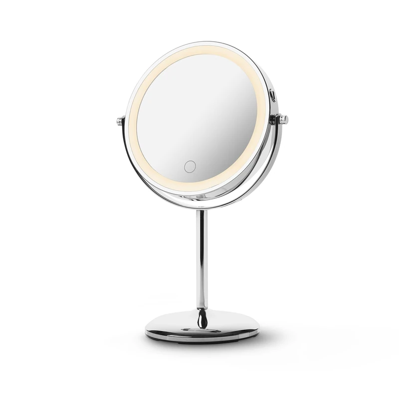 medisana CM 844 LED Makeup Mirror, Tri-Colour Dimmable 7X Magnification Vanity Mirror with Touch Sensor, Battery Operated, Rechargeable USB-C, Memory Function