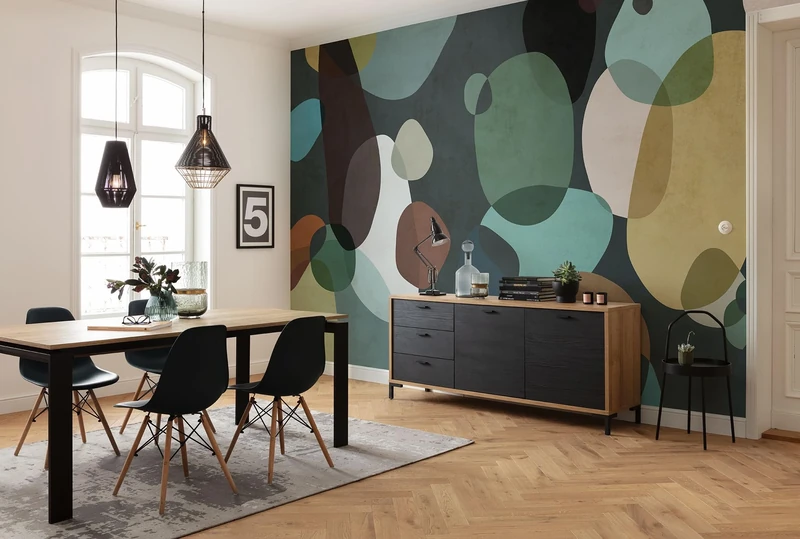 Komar Non-Woven Photo Wallpaper - Symbiotic Shape - Size 400 x 250 cm - Wallpaper, Wall Decoration, Living Room, Bedroom, Office