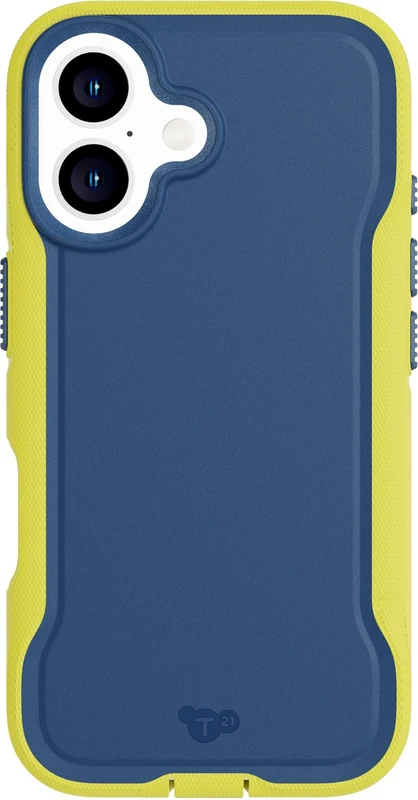 Tech21 EvoPro for iPhone 16 Compatible with MagSafe - Impact Protection Case 21x Military Standard Tested - in Navy/Yellow