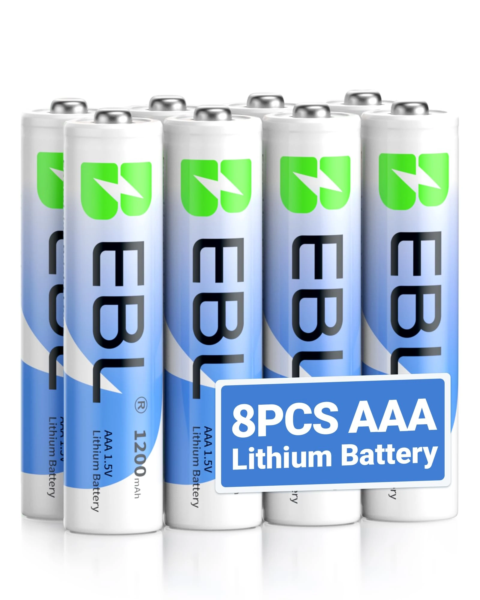 EBL AAA Batteries, 1.5V Lithium Batteries, Triple AAA Batteries, Ultimate Power for High Drain Devices, Non-Rechargeable (8 Pack)