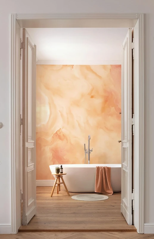 Komar Non-Woven Photo Wallpaper - Candy Peach - Size 400 x 250 cm - Wallpaper, Wall Decoration, Living Room, Bedroom, Office