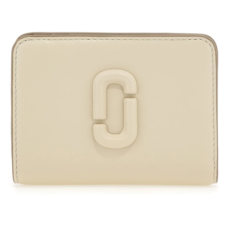 MARC JACOBS Women's The MINI Compact Wallet, Cloud White, ONE Size