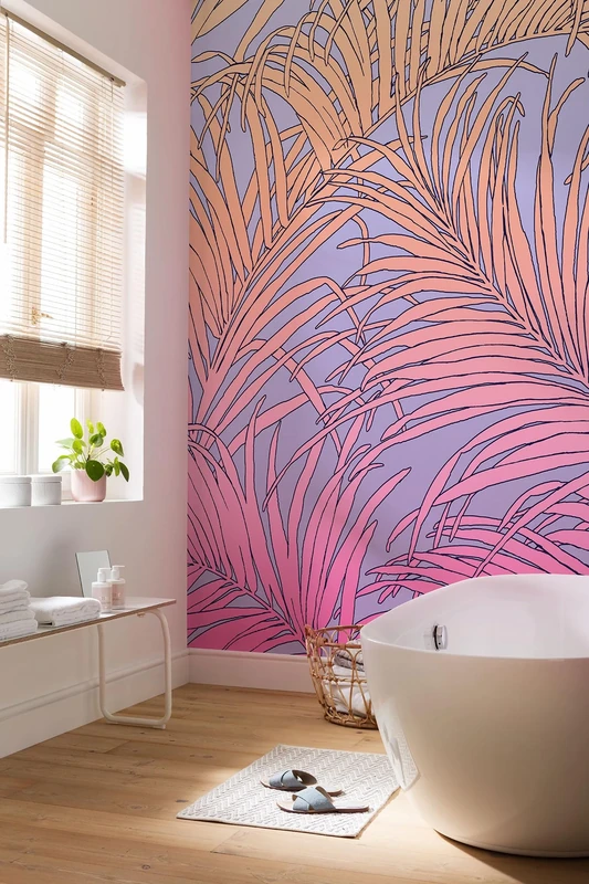 Komar Non-Woven Photo Wallpaper Palm Foglie Size 200 x 250 cm Wallpaper Wall Decoration Living Room Bedroom Office