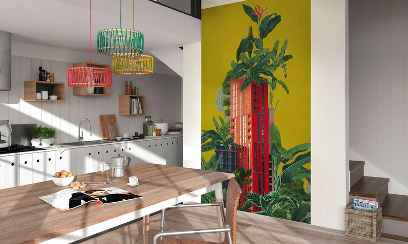 Komar Non-Woven Photo Wallpaper, Plant House, Size 150 x 250 cm, Wallpaper, Wall Decoration, Living Room, Bedroom, Office