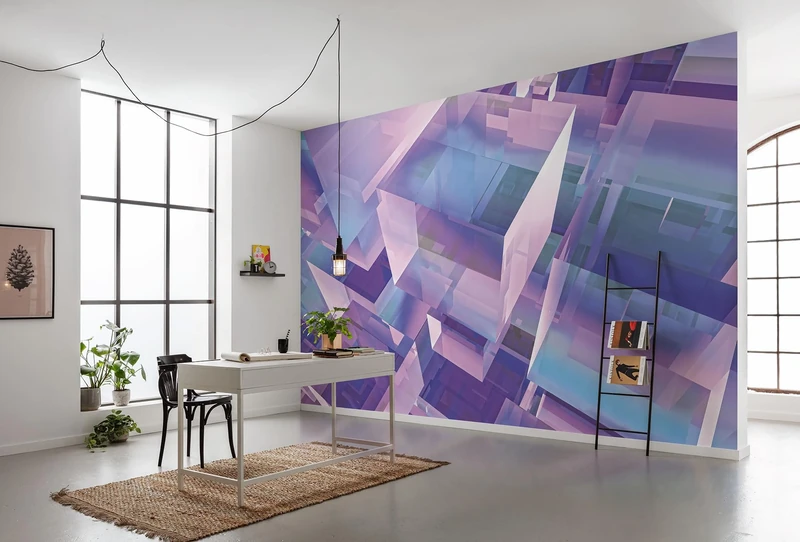 Komar Non-Woven Photo Wallpaper - Holographicubical - Size 350 x 250 cm - Wallpaper, Wall Decoration, Living Room, Bedroom, Office