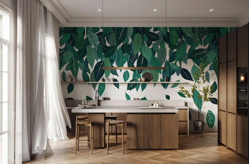 Komar Non-Woven Photo Wallpaper, Eucalyptus, Size 350 x 250 cm, Wallpaper, Wall Decoration, Living Room, Bedroom, Office