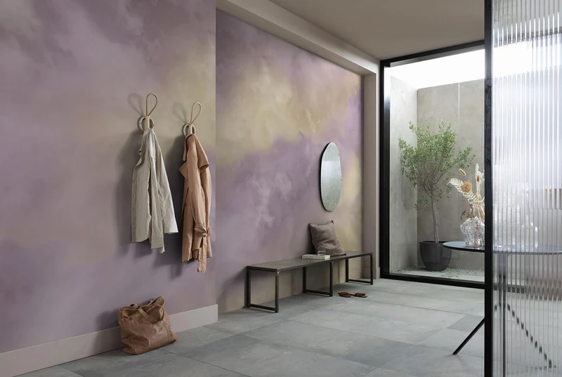Komar Non-Woven Photo Wallpaper, Lavender Clouds, Size 350 x 250 cm, Wallpaper, Wall Decoration, Living Room, Bedroom, Office