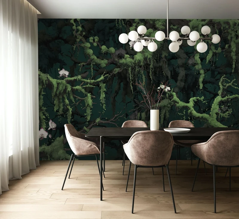 Komar Non-Woven Photo Wallpaper - Orch Idea - Size 350 x 250 cm - Wallpaper, Wall Decoration, Living Room, Bedroom, Office