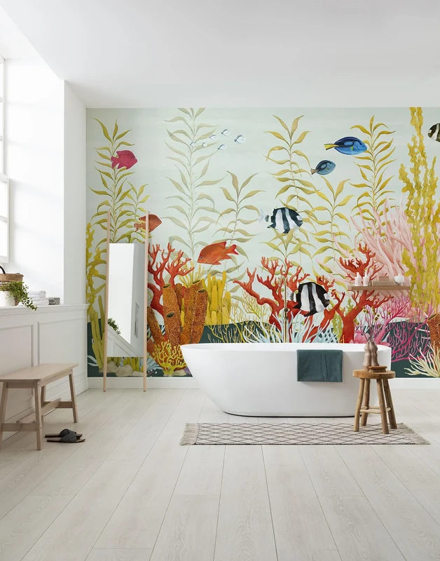 Komar Coral World Non-Woven Photo Wallpaper, Size 350 x 250 cm, Wallpaper, Wall Decoration, Living Room, Bedroom, Office