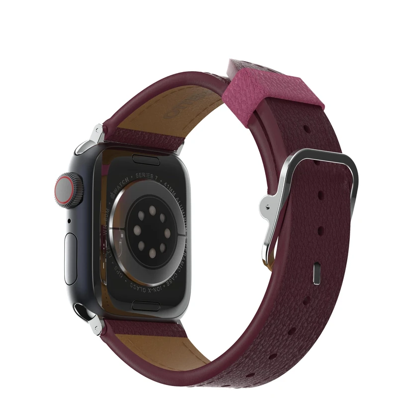 OtterBox Symmetry Cactus Leather Watch Band for Apple Watch 44/45/46mm, Replacement Durable Soft Touch Strap for Apple Watch, Pink