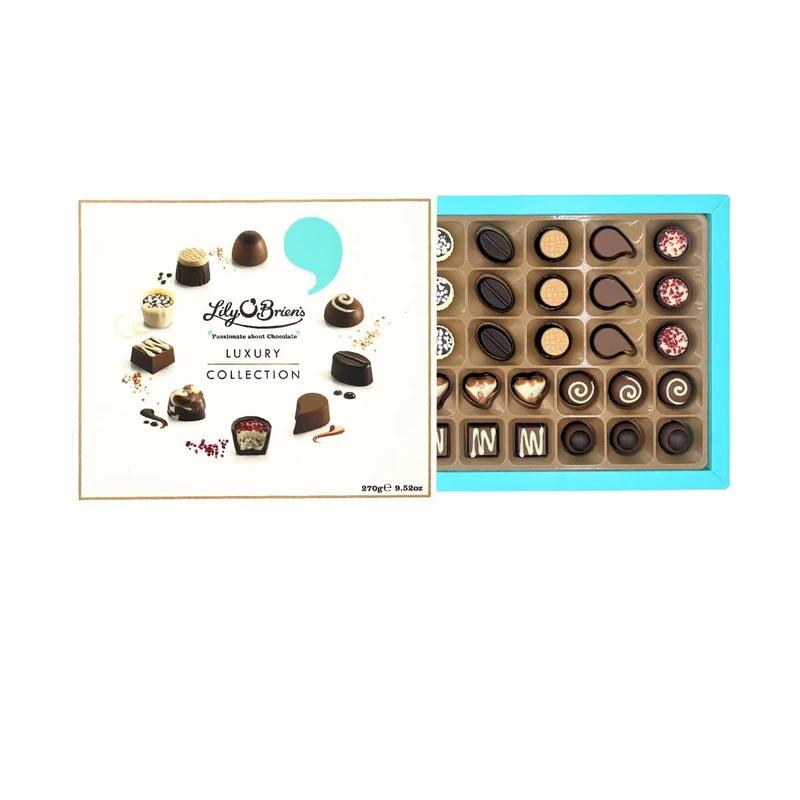 Lily O’Brien’s Luxury Collection Chocolates 270g – Assorted Milk, Dark & White Chocolate Gift Box for Valentine’s Day & Mother’s Day