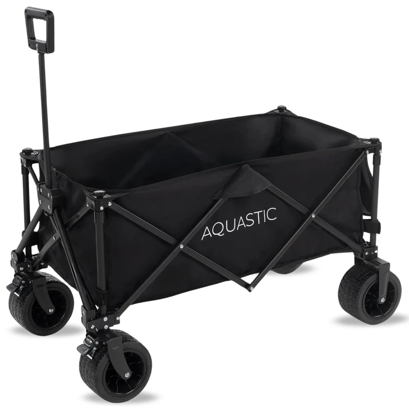 AQUASTIC Handcart, Polyester Polyvinyl Chloride (PVC) Carbon Steel, Black, 90 x 47 x 55 cm