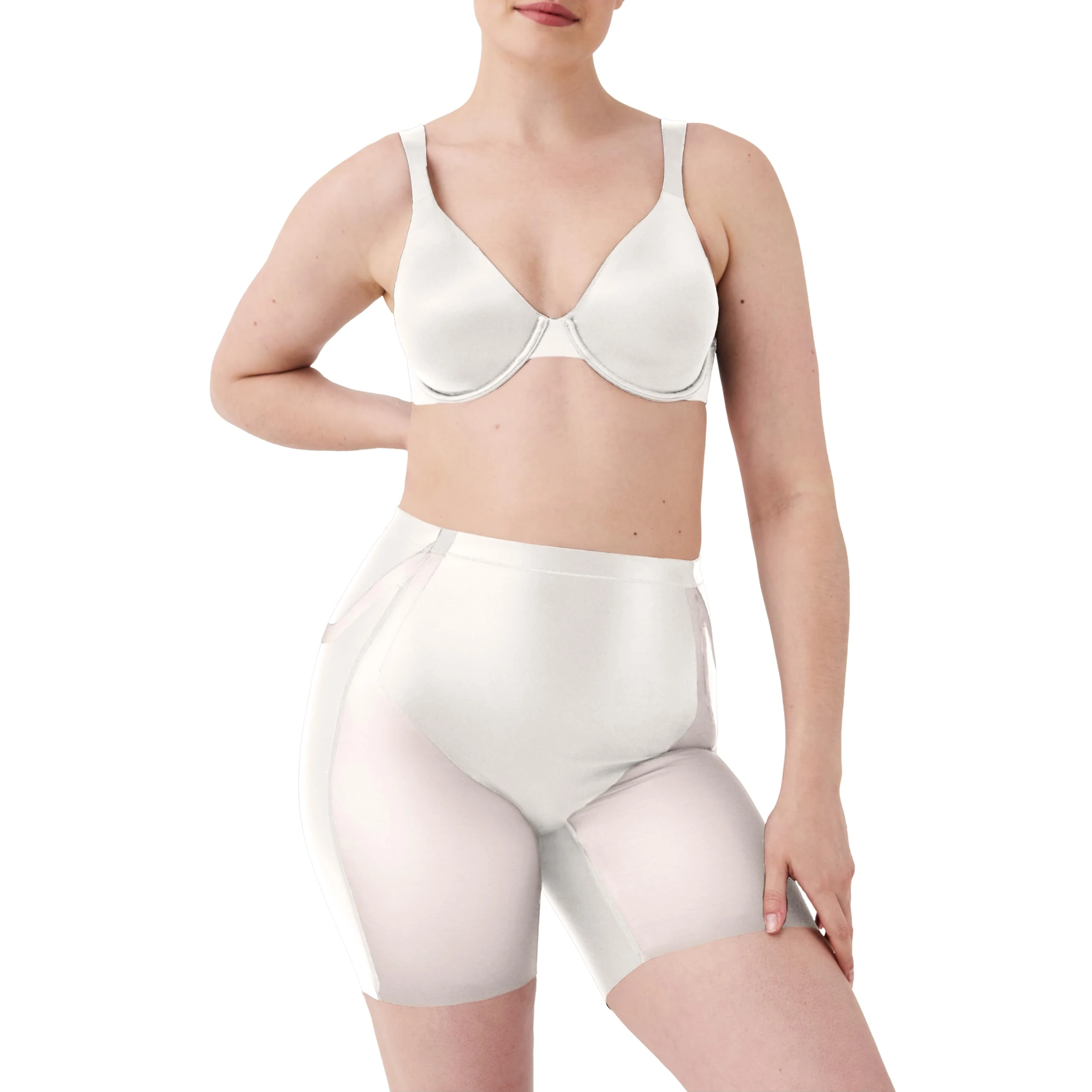 SPANX Booty-Lifting Mid-thigh Short-Linen,1X, Linen, 1x