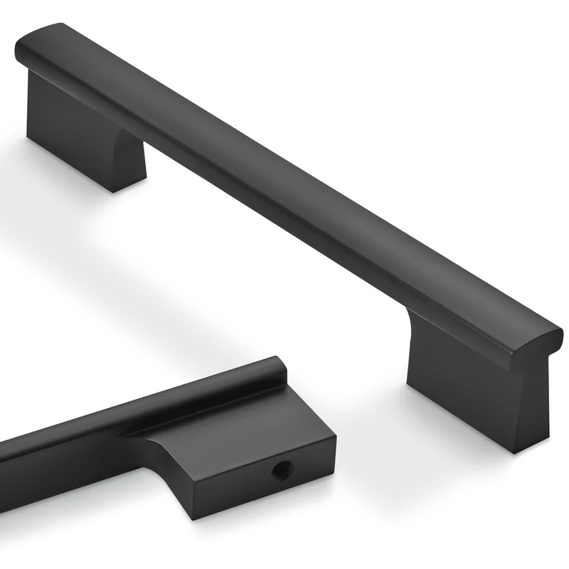 Amasideca 10 Pack Matte Black Cabinet Pulls 6.3 Inch(160mm) Hole Centers Kitchen Cabinet Handles Black Drawer Pulls Cabinet Hardware