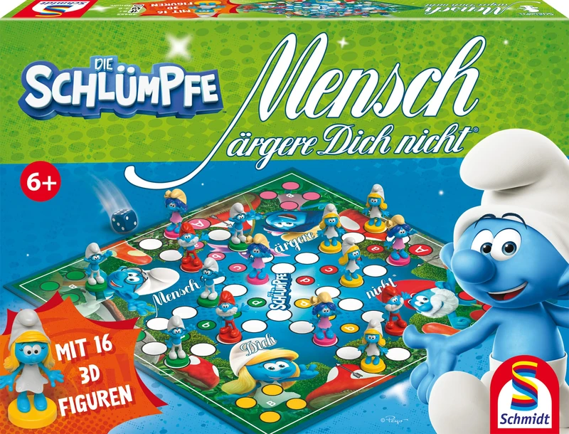 Schmidt Spiele 49455 Mensch ärgere Dich Nicht, The Smurfs, Family Game